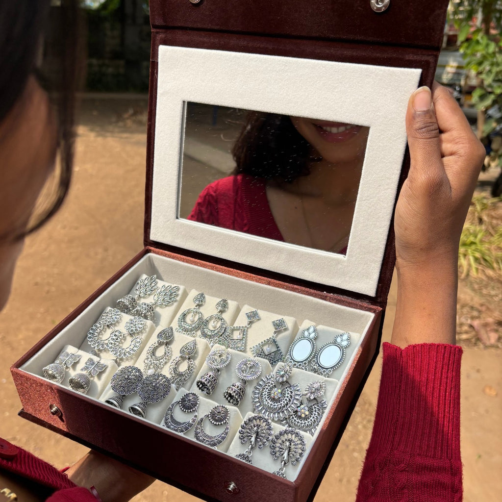 12 Mix Jhumka With Luxury Velvet Box