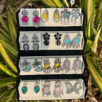 12 Colorful Stud Earrings With Folding Jewellery Box