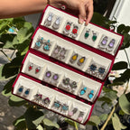 16 Colorful Stud Earrings With Folding Jewellery Box