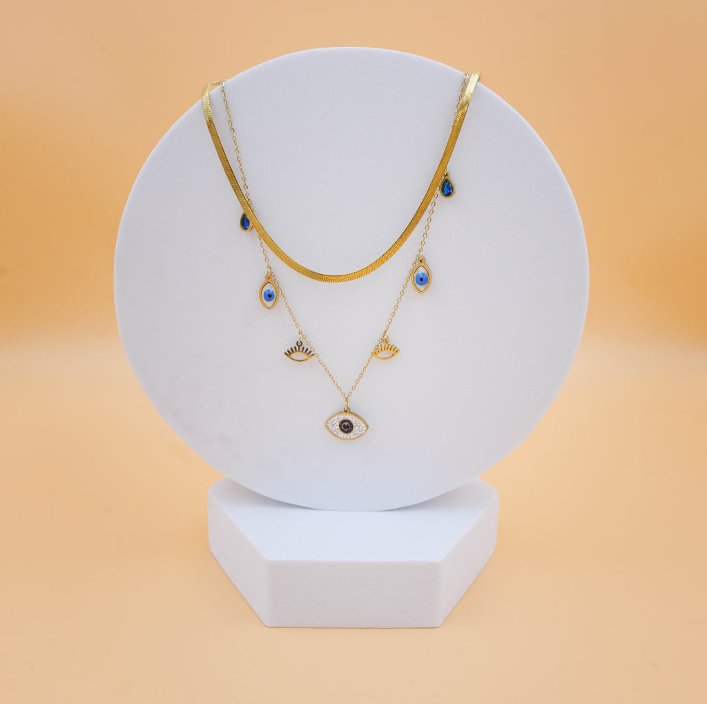 Evil Eye Double Layer Necklace