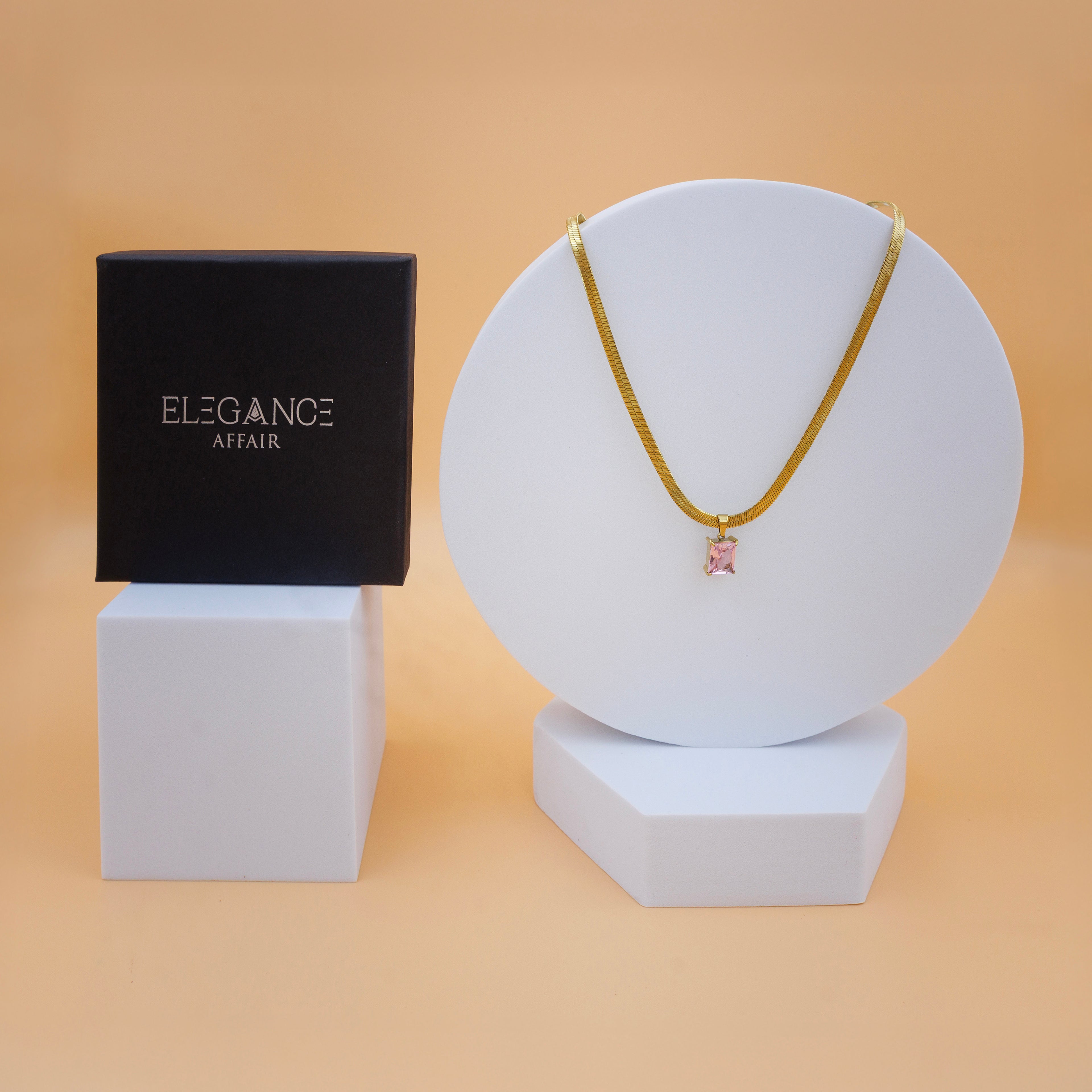 Solitaire Pink Charm Necklace