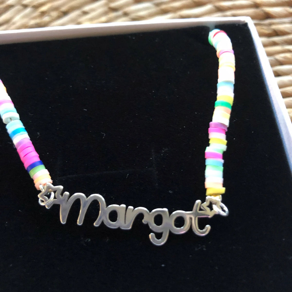 Fimo Beads Name Necklace For Kids